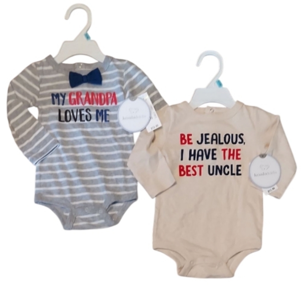 NWT Koala Kids Baby Bodysuit Set - ❤️Grandpa & Uncle Love ❤️ ~sz 3/6M